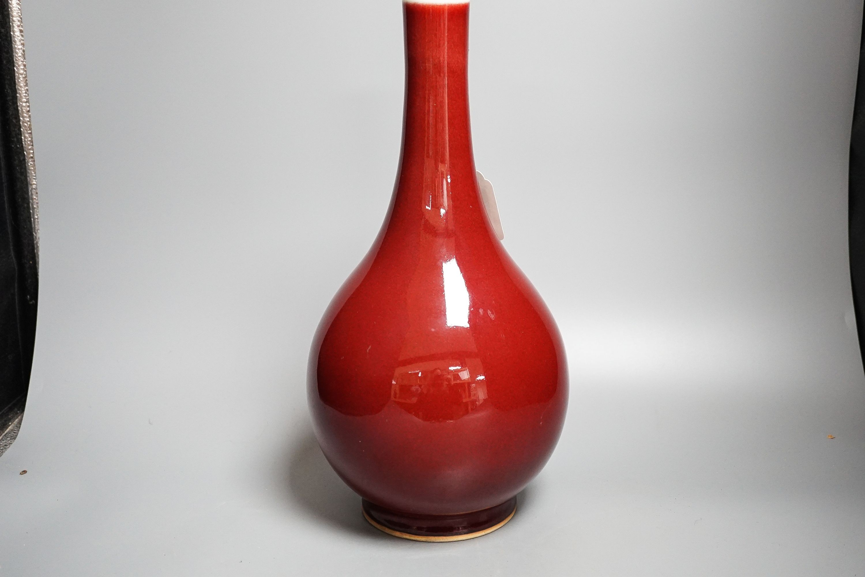 Chinese sang de boeuf glazed vase, Kangxi mark but later 36cm